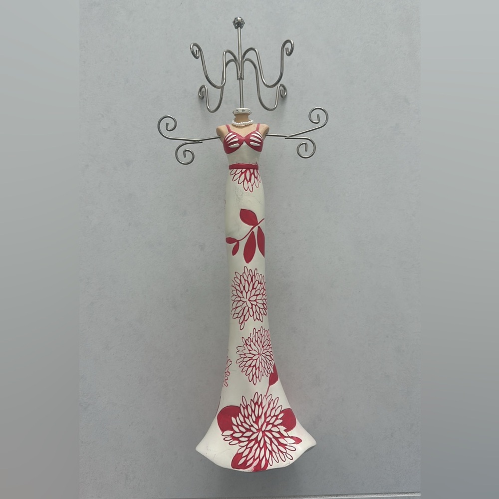 Jewelry Stand- Pink & White Dress